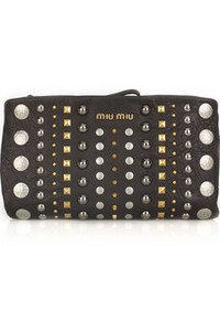 Miu Miu  Studded leather clutch