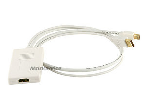 Mini Displayport Male and USB Male Audio to HDMI Female Converting Adapter