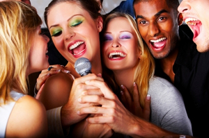 Unforgettable friend-party in karaoke