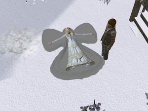 нарисовать ангела на снегу