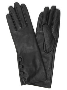 Long Black Leather Gloves