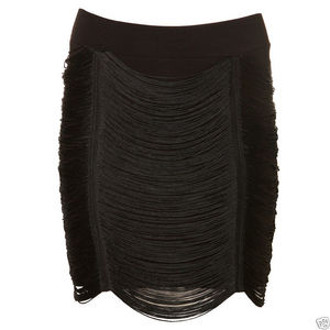 Topshop Drape Fringe Skirt