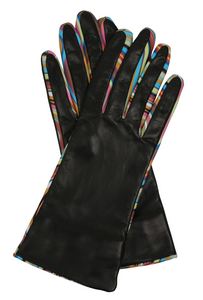 Paul Smith Accessories | Black Swirl Trimmed Leather Gloves by Paul Smith Accessories