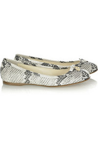 Fendi  Python-printed leather ballerina flats