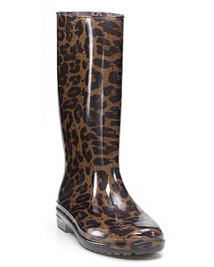 Stuart Weitzman "Puddles" Leopard Rain Boots