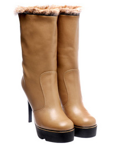 Giuseppe Zanotti Design Platform Boot with Fur Trim