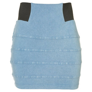 Elastic Waist Chambray Skirt