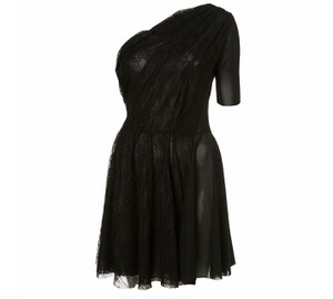 Christopher Kane Black Lace One Shoulder Dress