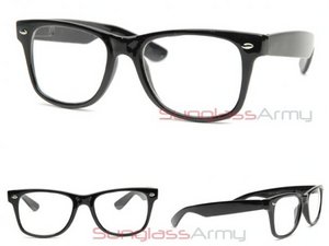 черные очки с простыми стеклами