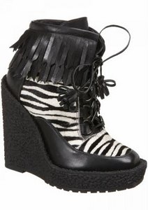 TOPSHOP EMMA COOK ZEBRA STRIPED ANKLE BOOTS