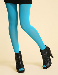 Бирюзовые плотные колготки