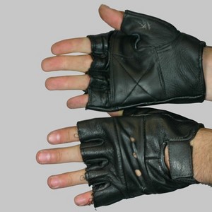 leather fingerless gloves