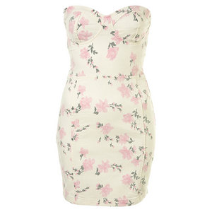 Pink Flower Cup Bandeau Dress TopShop