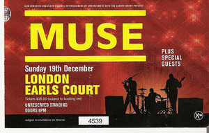 Билет на концерт группы Muse **