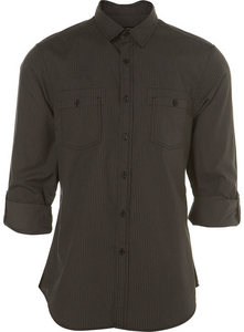 Charcoal Grey Striped Shirt