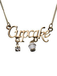 Cupcake Word Pendant Necklace