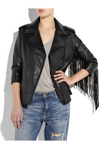 Acne  Fringed leather jacket