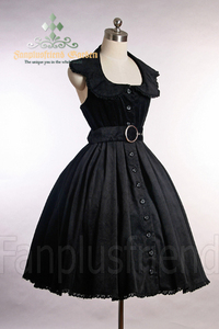 Classical Gothic Lolita Corduroy Backless Dress