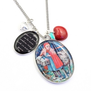Red Riding Hood Large Charm Necklace