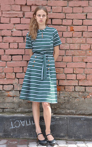 green stripes dress