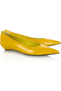 JIL SANDER Pointed spazzalato leather flats