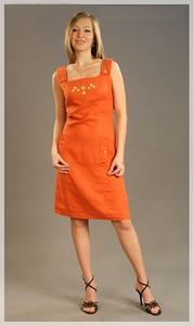 льняной сарафан короткий