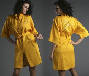 льняное платье-рубашка