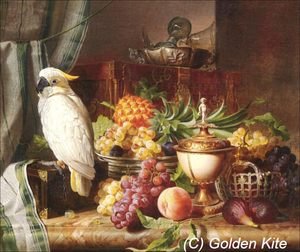 Схема Golden Kite 1481 Still Life with Fruit and a Cockatoo