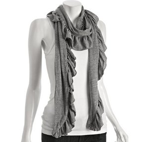 Fluxus : heather grey jersey ruffle scarf       mouseover to zoom or click to enlarge                       	     	  Fluxus