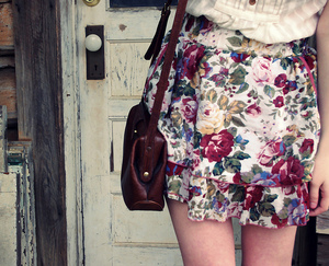 a floral printed skirt