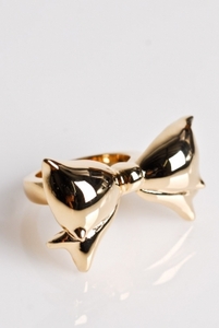 cc skye - bow ring (gold)