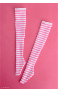 MSD - G Striped Stocking (White&Pink)