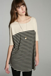 3/4 Sleeve Oversize Stripe Top