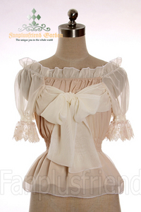 Gothic Lolita Chiffon Belts Shirring Waist Blouse