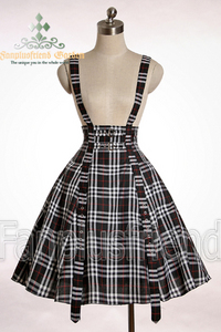 Punk Gothic High Waist 2way Skirt&Suspenders