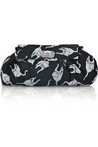 Miu Miu  Cat-print satin clutch