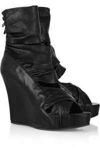 Givenchy  Ruched leather wedge sandals