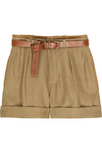 Chlo&#233;  High-waisted linen shorts