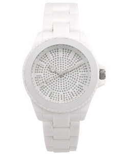 часы ASOS White Sports Watch With Sparkle Face