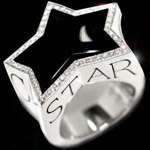 Stephen Webster Rock Star with black onyx star (single row white sapphire sterling silver)