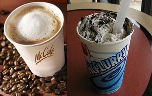 mcflurry & latte.... mmmm