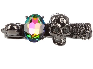 ALEXANDER MCQUEEN - Skull gem four ring knuckle duster