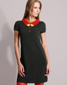 Fred Perry Bateau Neck Dress With Detachable Tie Detail