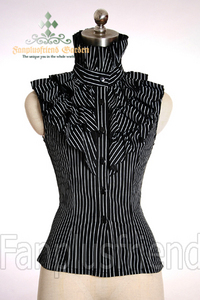 Elegant Gothic Aristocrat Frilly Jabot Lacing-up Corset Vest