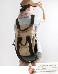 Fashion Canvas Multifunction Zip Backpack Yellow