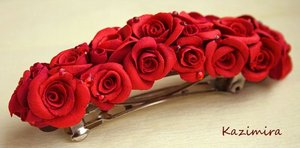 Заколка с розой