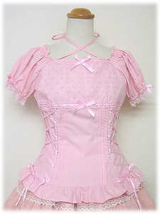 Angelic Pretty Square-neckline Dot Tulle Blouses - Pink