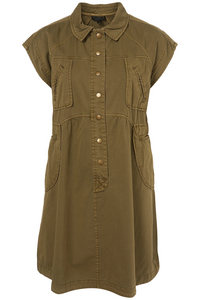 Gathered Casual Shirt Dress