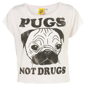 Pugs Not Drugs Crop Tee