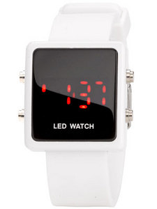 Led Display White Watch